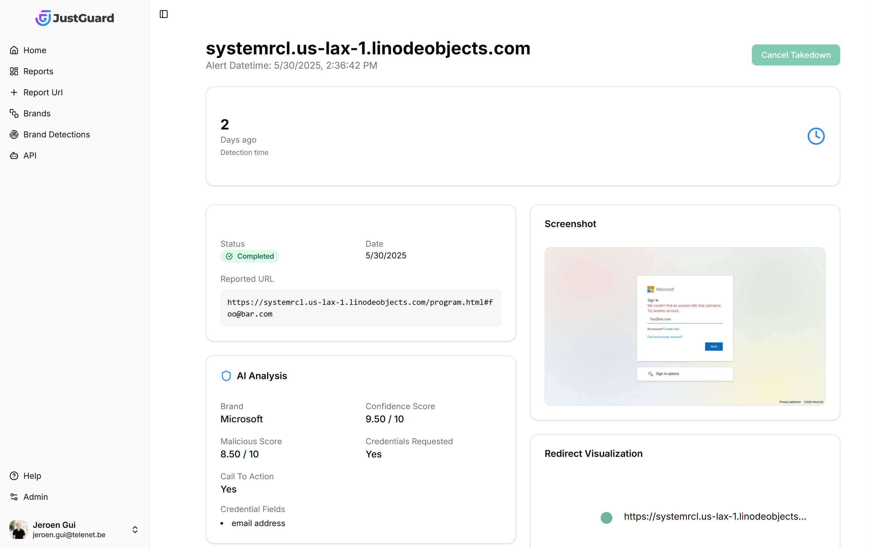 JustGuard Dashboard Interface