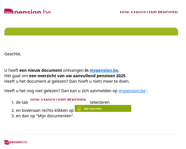 Screenshot of phishing e-mail